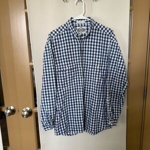 Levi's Men's Medium Blue White Plaid‎ Long Sleeve Button Down Shirt
